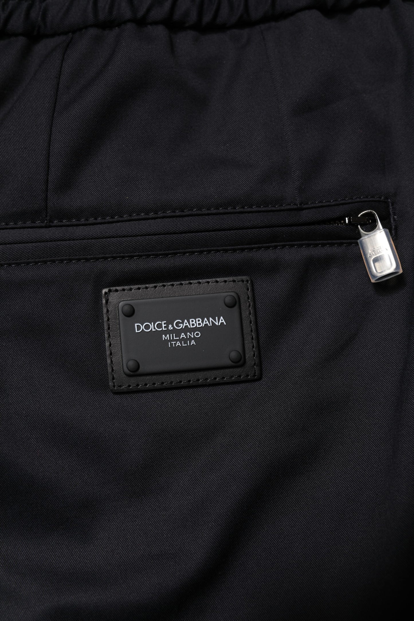 Dolce &amp; Gabbana Dark Blue Cotton Men Jogger Sweatpants Pants