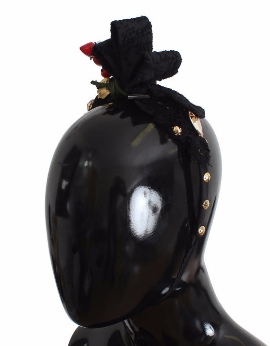 Dolce &amp; Gabbana Diadem Stirnband Tiara Beere Obst Kristall Schleife Haar