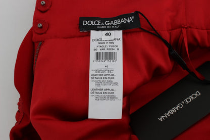 Dolce &amp; Gabbana Rote Seidenrosen-Sizilien-Shorts 