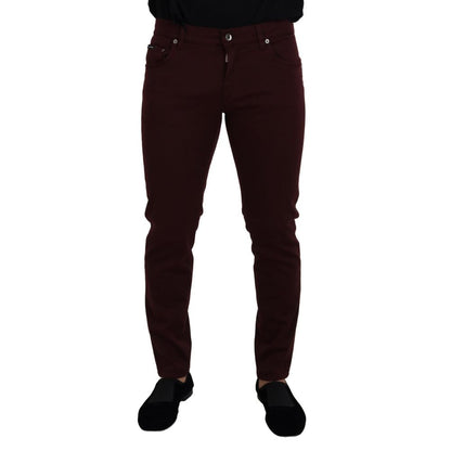 Dolce &amp; Gabbana Bordeaux Cotton Jeans &amp; Pant
