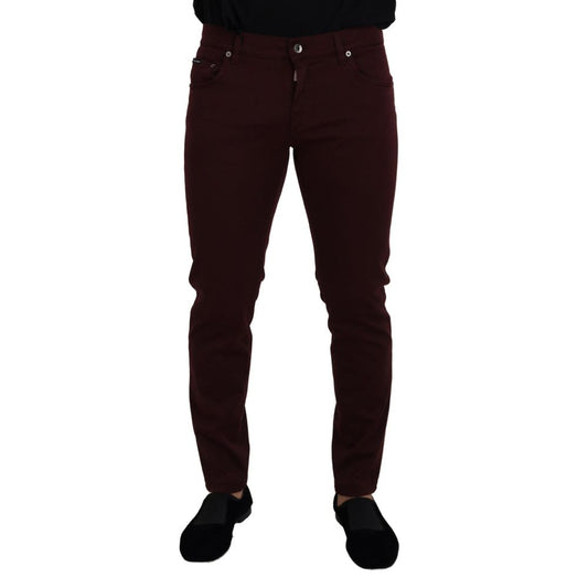 Dolce &amp; Gabbana Bordeaux Cotton Jeans &amp; Pant
