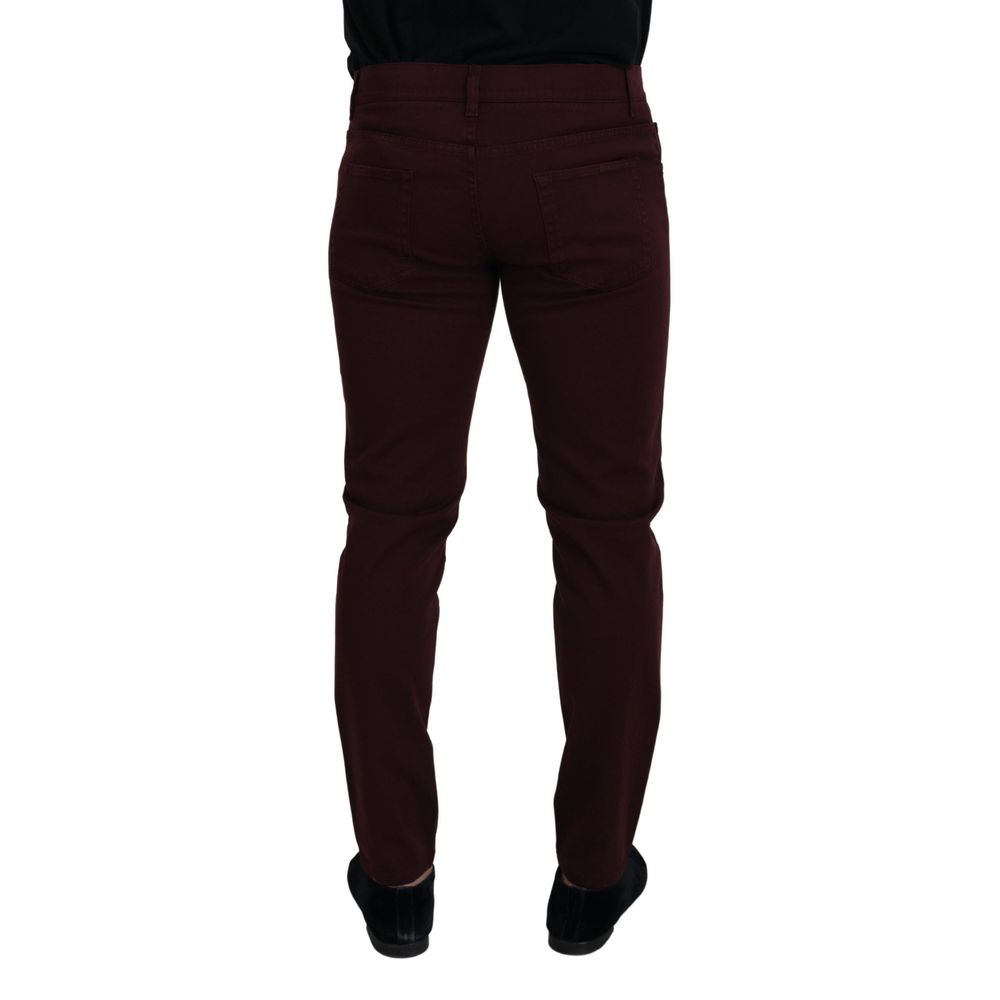 Dolce &amp; Gabbana Bordeaux Cotton Jeans &amp; Pant