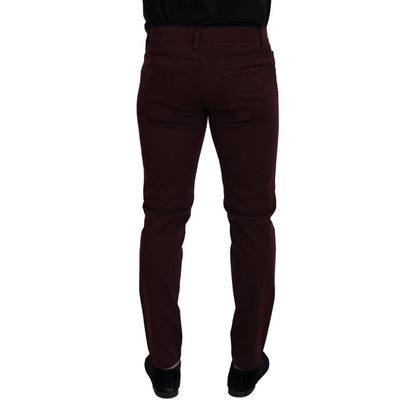 Dolce &amp; Gabbana Bordeaux Cotton Jeans &amp; Pant