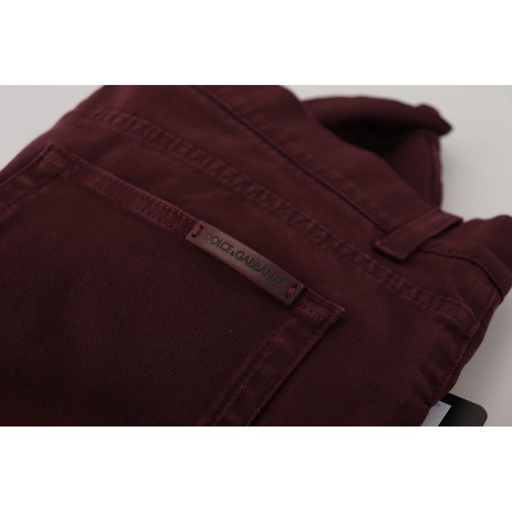 Dolce &amp; Gabbana Bordeaux Cotton Jeans &amp; Pant