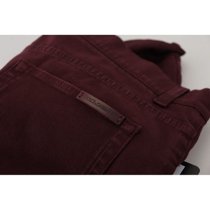Dolce &amp; Gabbana Bordeaux Cotton Jeans &amp; Pant