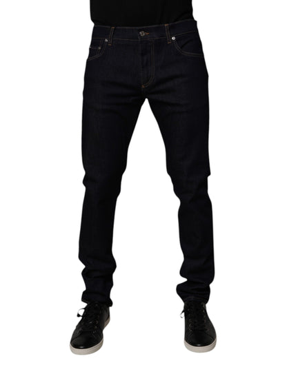 Dolce &amp; Gabbana Black Cotton Stretch Men Skinny Denim Jeans
