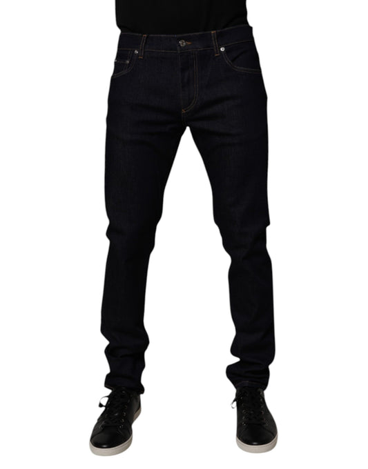 Dolce &amp; Gabbana Black Cotton Stretch Men Skinny Denim Jeans