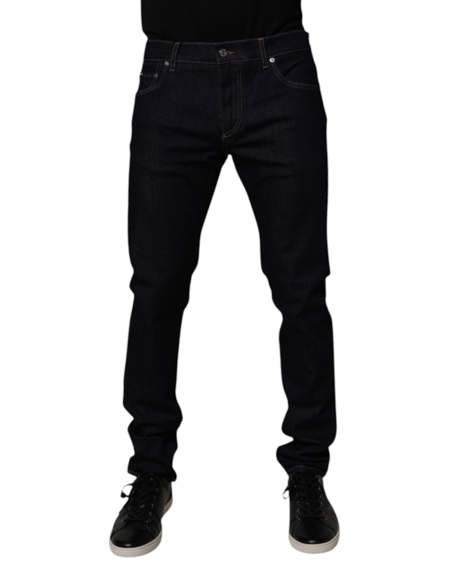 Dolce &amp; Gabbana Black Cotton Stretch Men Skinny Denim Jeans