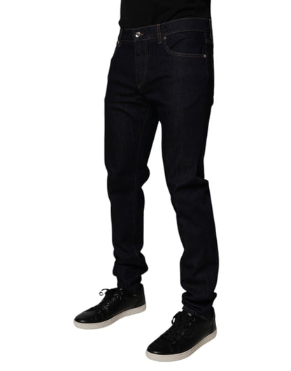 Dolce &amp; Gabbana Black Cotton Stretch Men Skinny Denim Jeans