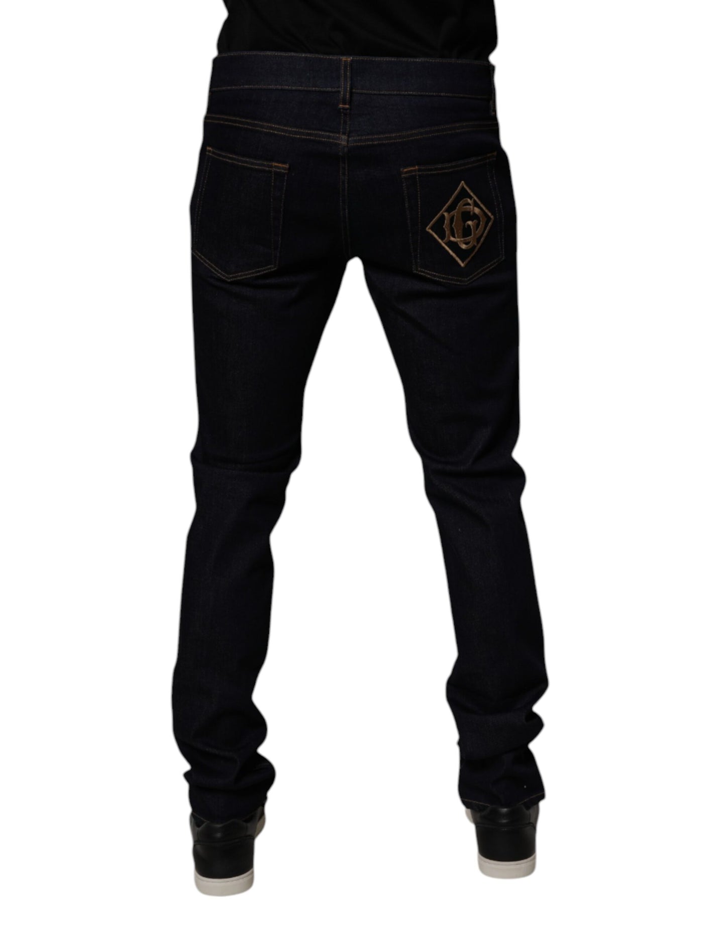 Dolce &amp; Gabbana Black Cotton Stretch Men Skinny Denim Jeans