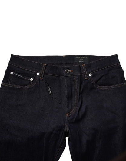 Dolce &amp; Gabbana Black Cotton Stretch Men Skinny Denim Jeans