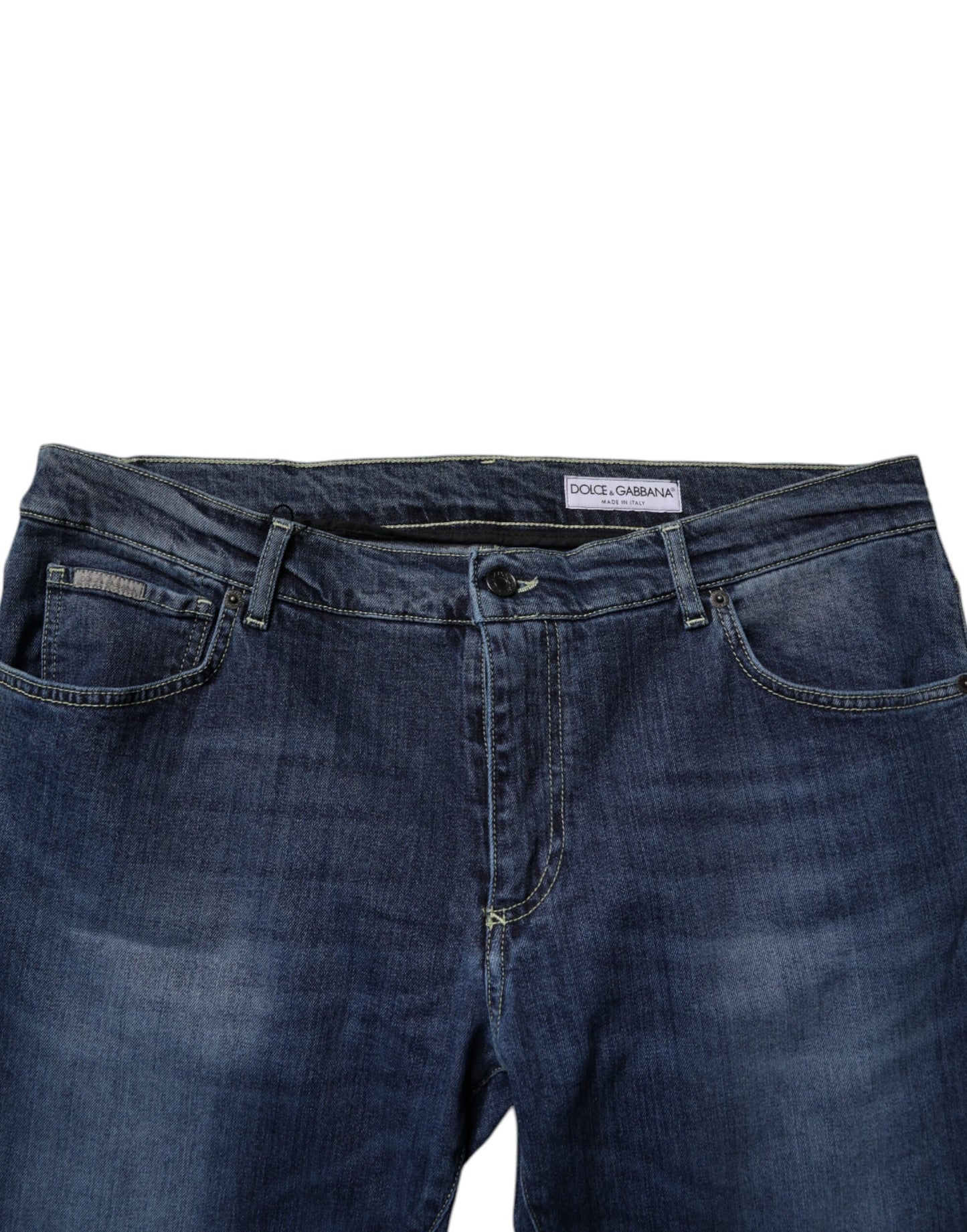 Dolce &amp; Gabbana Blue Washed Cotton Stretch Skinny Denim Jeans