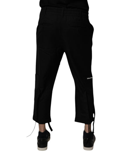 Dolce &amp; Gabbana Black Polyester Men Cropped Pants