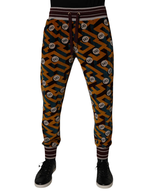 Dolce &amp; Gabbana Multicolor Logo Monogram Jogger Sweatpants Pants