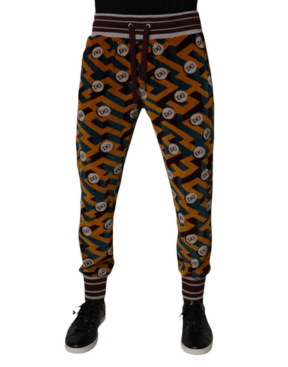 Dolce &amp; Gabbana Multicolor Logo Monogram Jogger Sweatpants Pants
