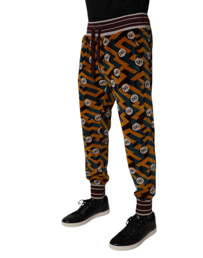 Dolce &amp; Gabbana Multicolor Logo Monogram Jogger Sweatpants Pants