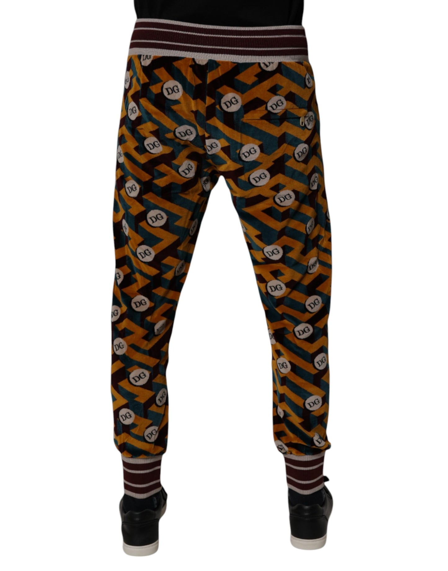 Dolce &amp; Gabbana Multicolor Logo Monogram Jogger Sweatpants Pants