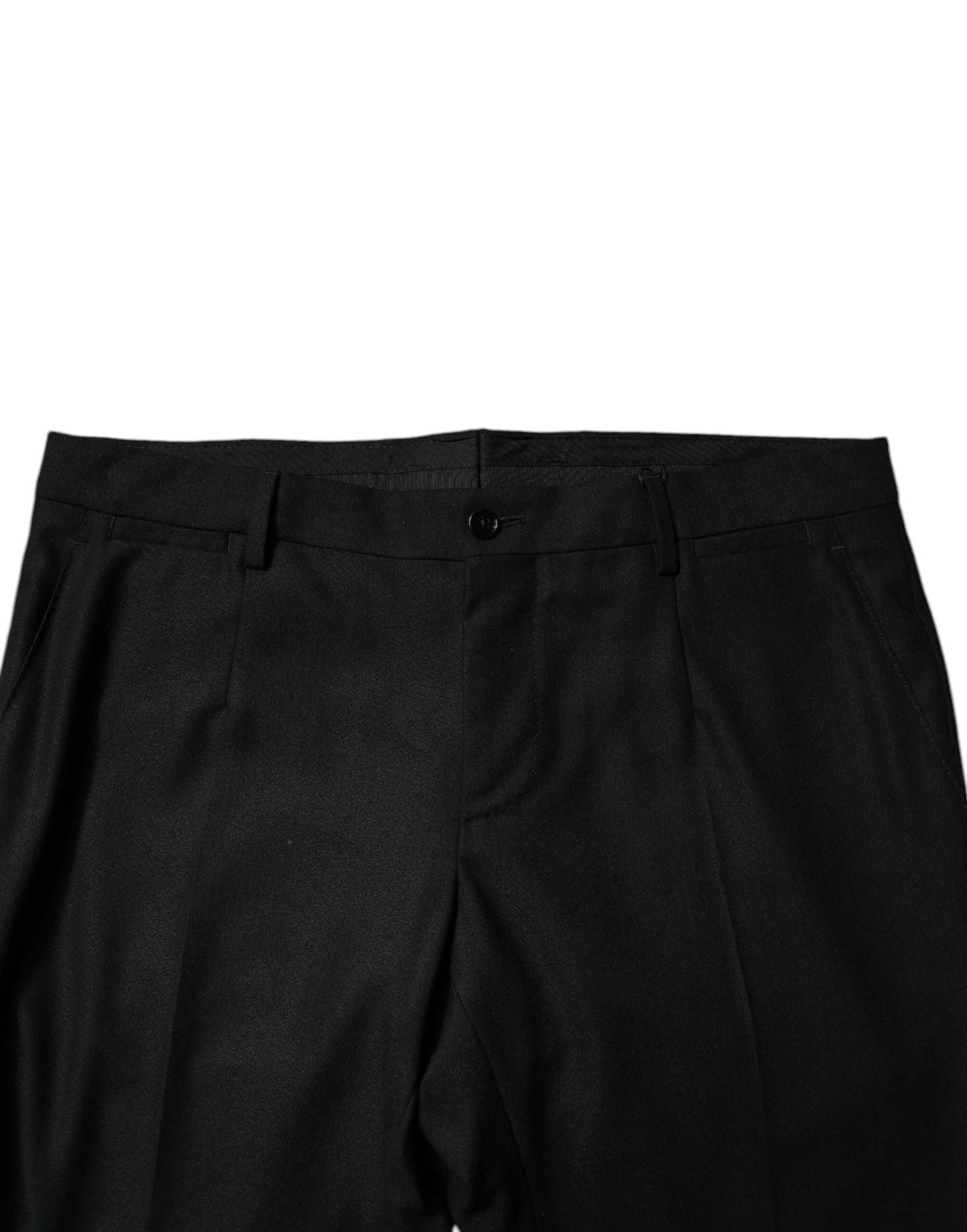 Dolce &amp; Gabbana Black Virgin Wool MenSkinny Dress Formal Pants