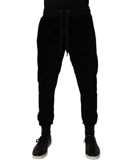 Dolce &amp; Gabbana Black Cotton Jogger Men Sweatpants Pants