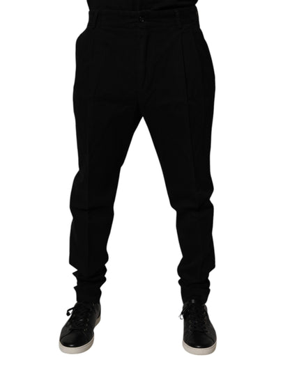 Dolce &amp; Gabbana Black Cotton Stretch Skinny Pants