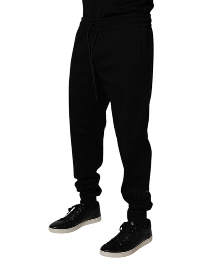 Dolce &amp; Gabbana Black Cotton Blend Jogger Sweatpants Pants