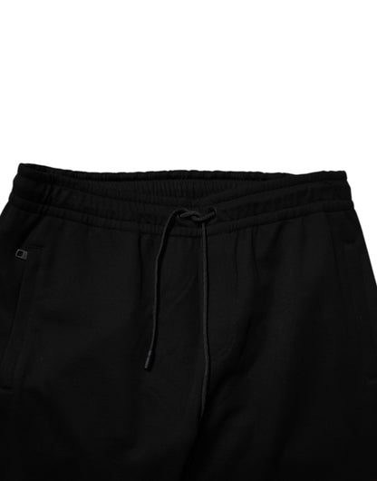 Dolce &amp; Gabbana Black Cotton Blend Jogger Sweatpants Pants