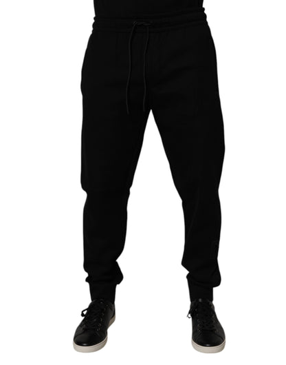 Dolce &amp; Gabbana Black Cotton Blend Jogger Sweatpants Pants