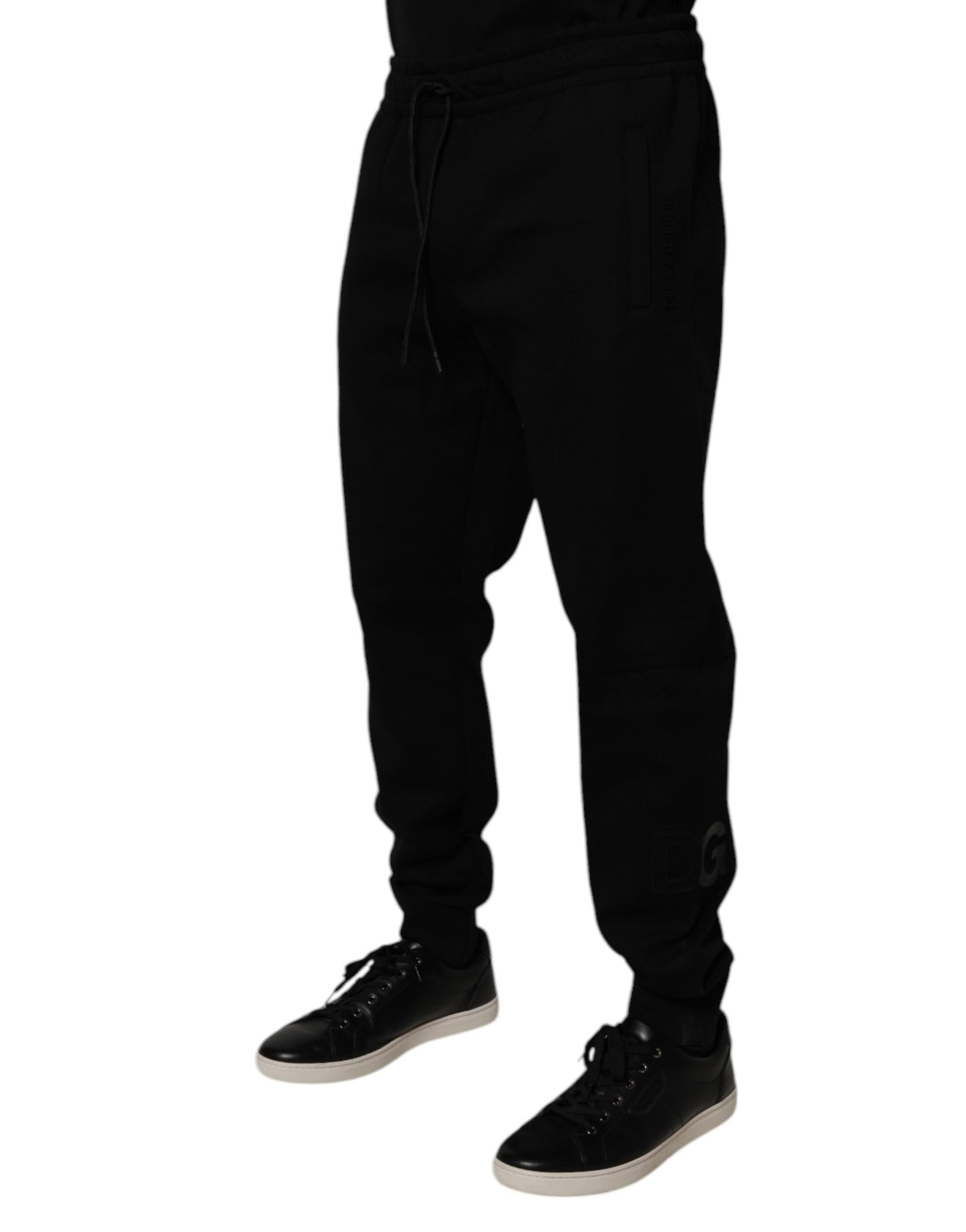 Dolce &amp; Gabbana Black Cotton Blend Jogger Sweatpants Pants