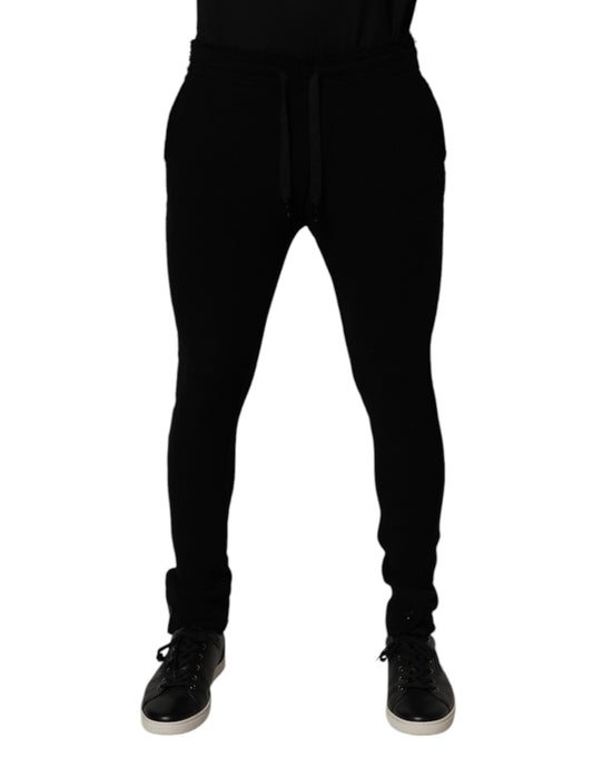 Dolce &amp; Gabbana Black Cashmere Jogger Men Sweatpants Pants