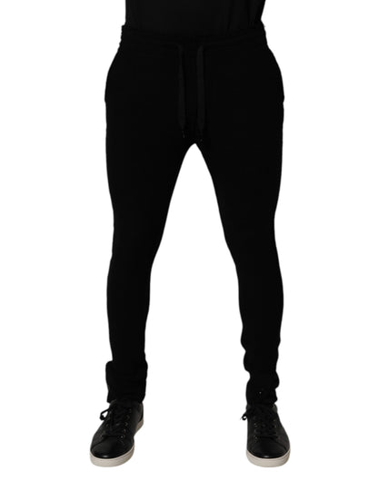 Dolce &amp; Gabbana Black Cashmere Jogger Men Sweatpants Pants