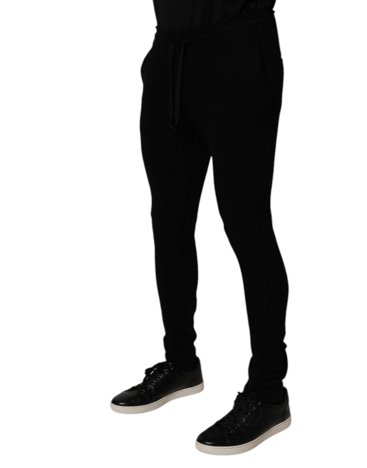 Dolce &amp; Gabbana Black Cashmere Jogger Men Sweatpants Pants