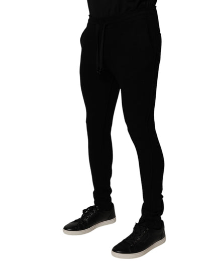 Dolce &amp; Gabbana Black Cashmere Jogger Men Sweatpants Pants