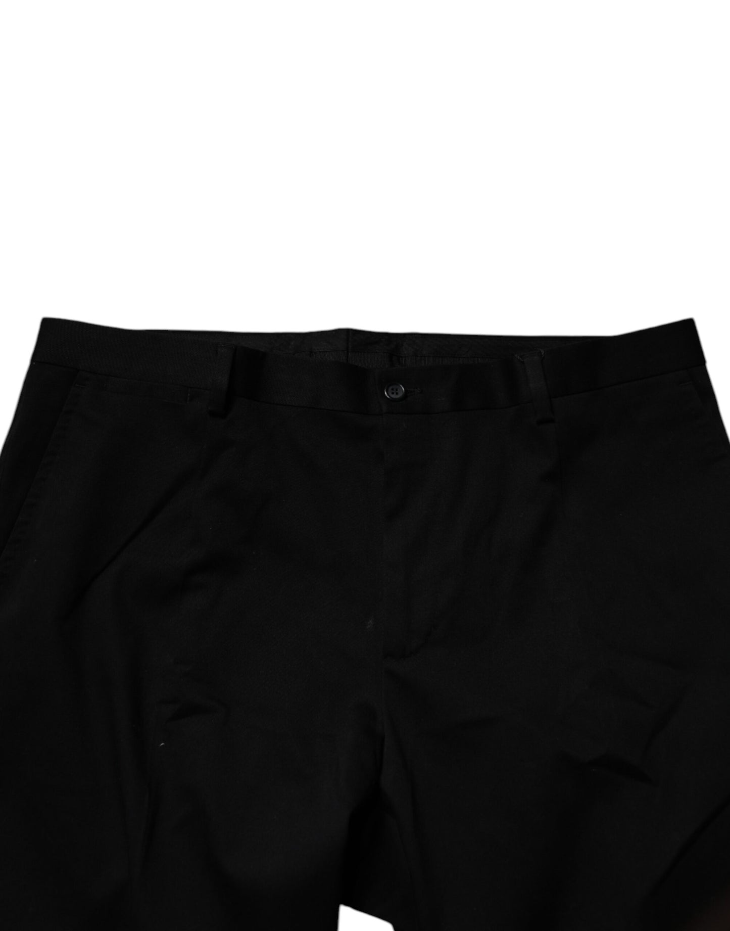 Dolce &amp; Gabbana Black Cotton Men Skinny Dress Formal Pants
