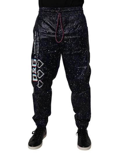 Dolce &amp; Gabbana Dark Blue DG Game Print Cotton Jogger Pants