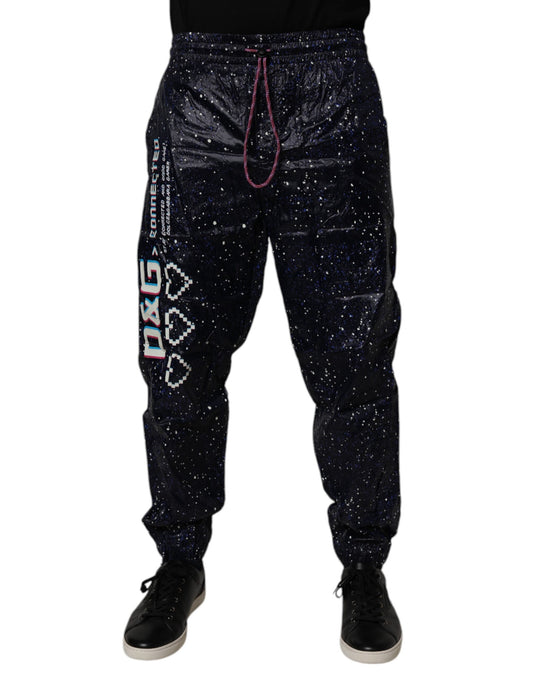 Dolce &amp; Gabbana Dark Blue DG Game Print Cotton Jogger Pants