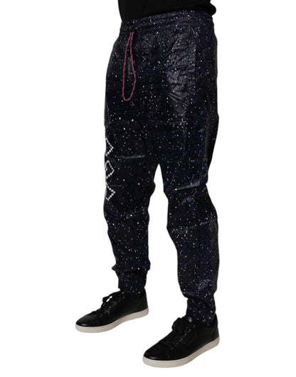 Dolce &amp; Gabbana Dark Blue DG Game Print Cotton Jogger Pants
