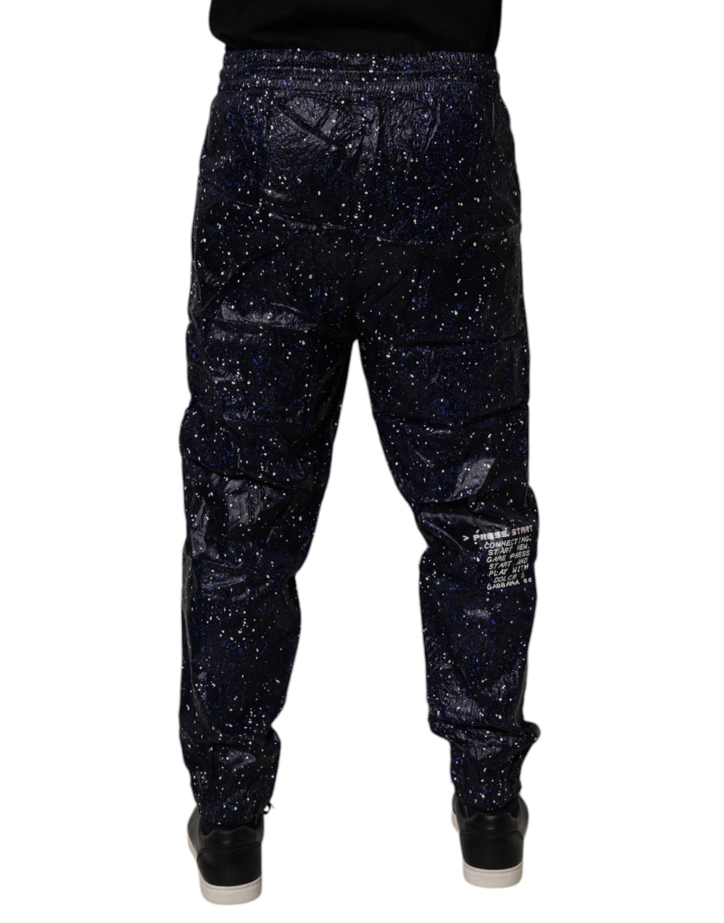 Dolce &amp; Gabbana Dark Blue DG Game Print Cotton Jogger Pants