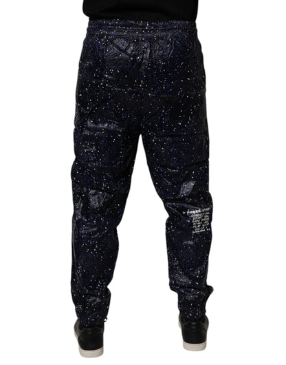 Dolce &amp; Gabbana Dark Blue DG Game Print Cotton Jogger Pants