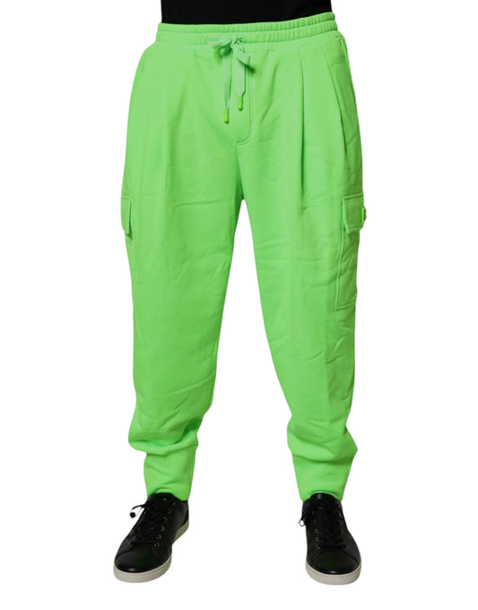 Dolce &amp; Gabbana Neon Green Cargo Jogger Men Sweatpants Pants