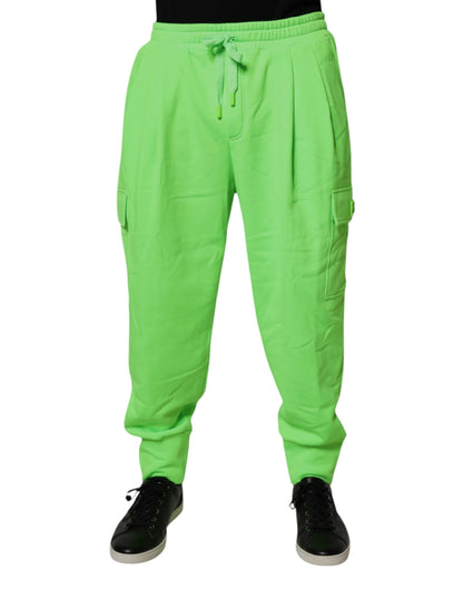 Dolce &amp; Gabbana Neon Green Cargo Jogger Men Sweatpants Pants