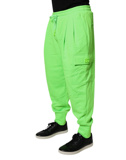 Dolce &amp; Gabbana Neon Green Cargo Jogger Men Sweatpants Pants