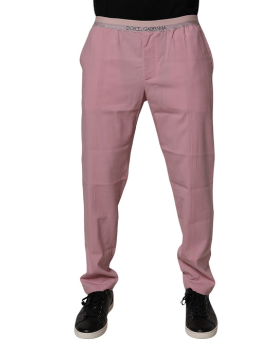 Dolce &amp; Gabbana Pink Cotton Stretch Chino Pants
