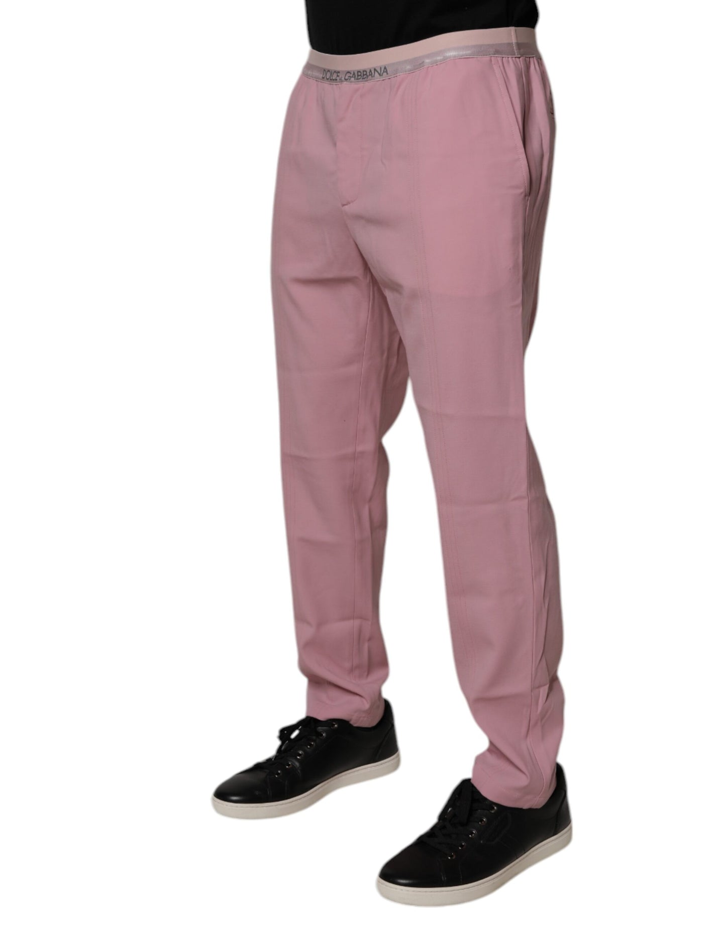 Dolce &amp; Gabbana Pink Cotton Stretch Chino Pants