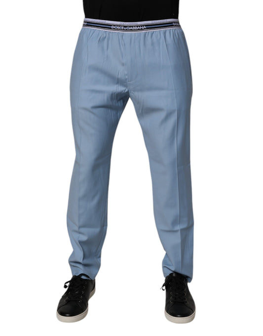 Dolce &amp; Gabbana Blue Cotton Stretch Chino Pants
