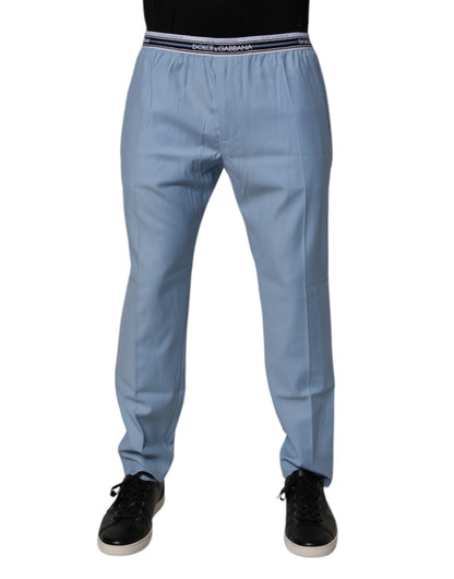 Dolce &amp; Gabbana Blue Cotton Stretch Chino Pants