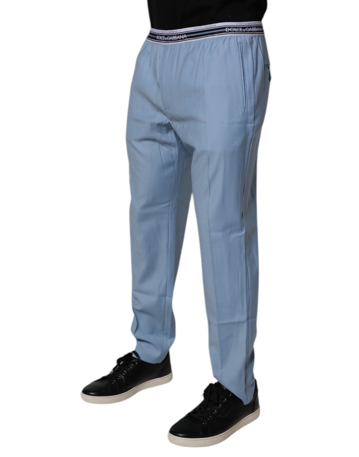 Dolce &amp; Gabbana Blue Cotton Stretch Chino Pants