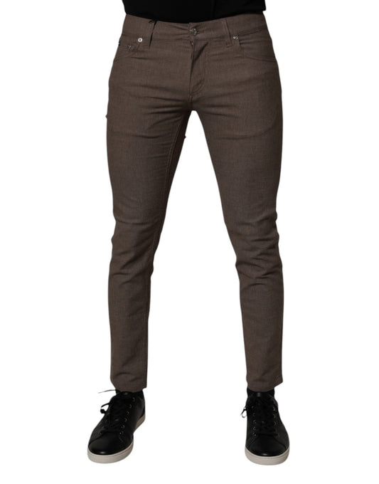 Dolce &amp; Gabbana Brown Cotton Stretch Chino Pants