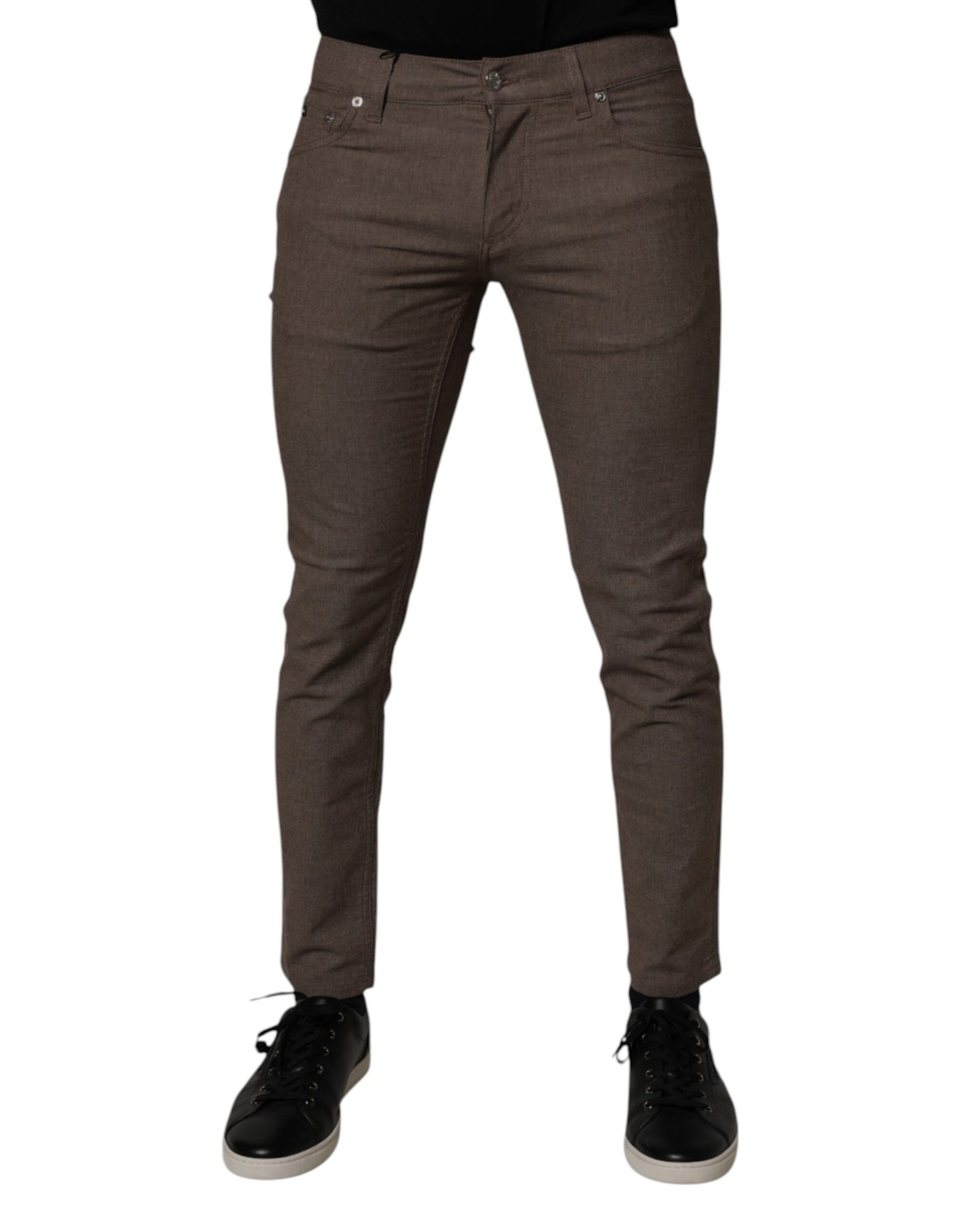 Dolce &amp; Gabbana Brown Cotton Stretch Chino Pants
