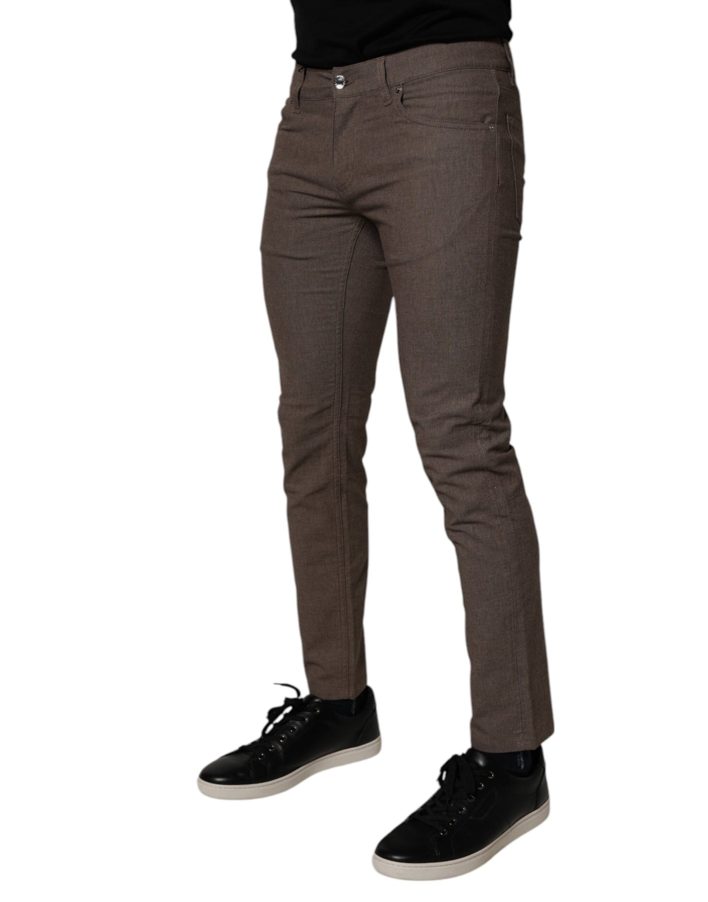 Dolce &amp; Gabbana Brown Cotton Stretch Chino Pants