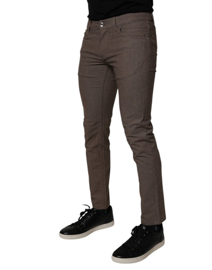 Dolce &amp; Gabbana Brown Cotton Stretch Chino Pants